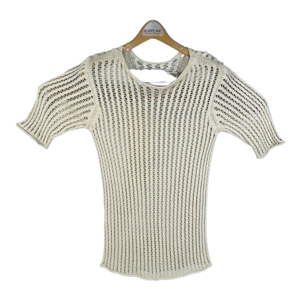 Lauren Manoogian Pima Cotton Cashmere Short Sleeve Woven Dress Size 1 Tan